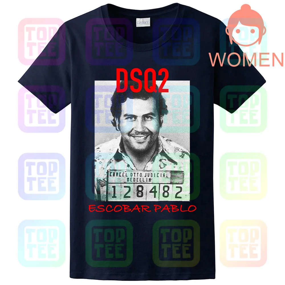 Модная DSQ Мужская черная футболка-Escobar Pablo-идеально подходит для летних топов Мужской Женский унисекс размер: S-3XL - Цвет: WOMEN-NAVY