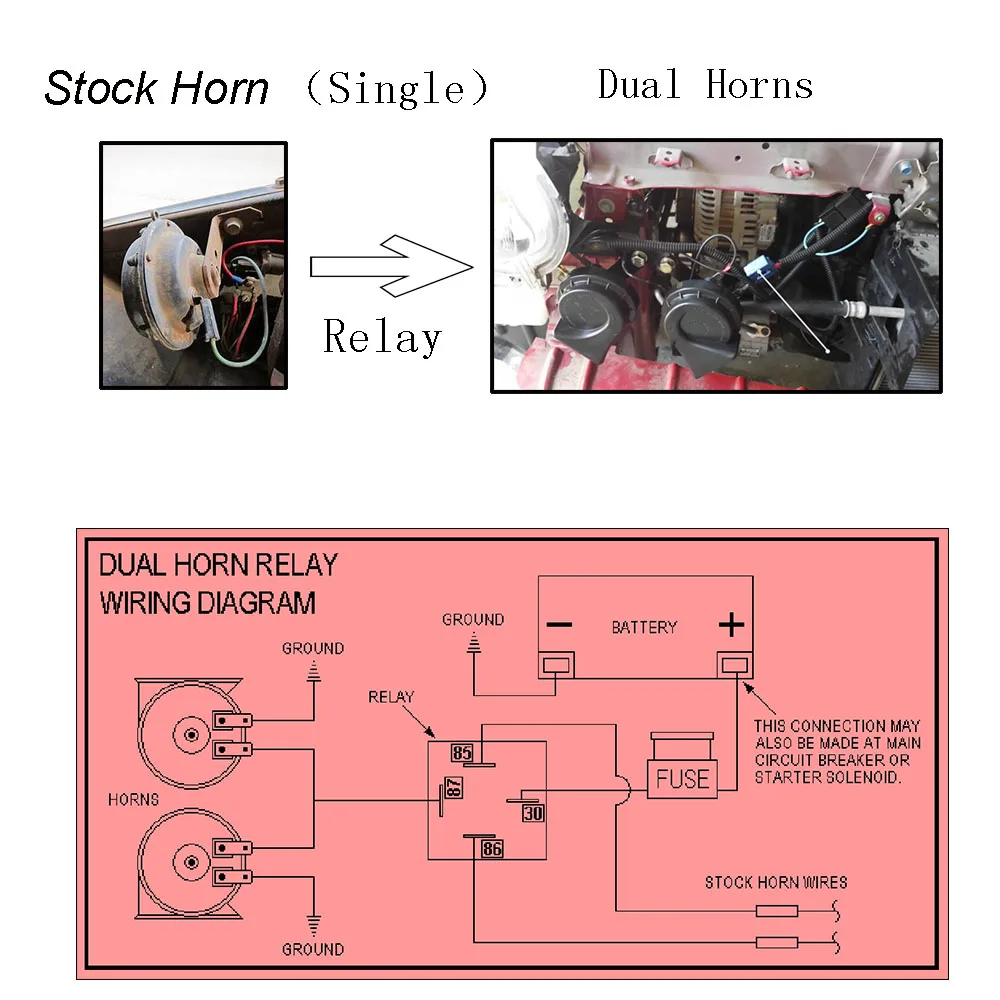 410/510Hz For Car Motorcycle Truck Van Dual Pitch Universal Snail Horn With Relay Wiring Harness 12V 110-125db Loud Waterproof