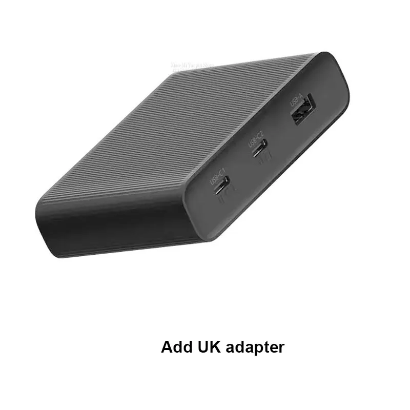 add UK Оригинальное настольное зарядное устройство Xiaomi ZMI 65 Вт 3 порта PD3.0 USB 2C1A для Android iOS переключатель PD 3,0 QC умный выход Макс Solo c1-65w c2-1 - Color: add UK