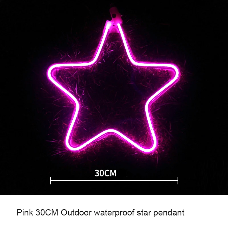 stars 30cm pink Рождественский орнамент светодиодная вспышка светильник имитация Снежинка звезда светильник s струна наружное дерево Рождественское украшение подвеска вечерние Декор - Цвет: stars 30cm pink