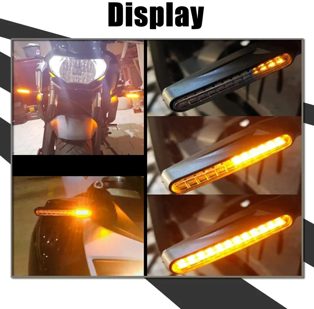 2/4PCS LED Motorcycle Turn Signals Light 12 SMD Tail Flasher Flowing Water Blinker IP68 Bendable Motorcycle Flashing Lights