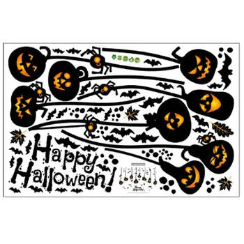

Pumpkin Lantern Ghost Wall Sticker Happy Halloween Party Decoration Room Removable Stickers Home Decor Window Decal Sticker
