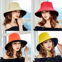 Одноцветная Двусторонняя шапка-ведро, шапка рыбака, хлопковая шапка для путешествий, Повседневная Кепка от солнца, головные уборы для мужчин и женщин, Прямая поставка