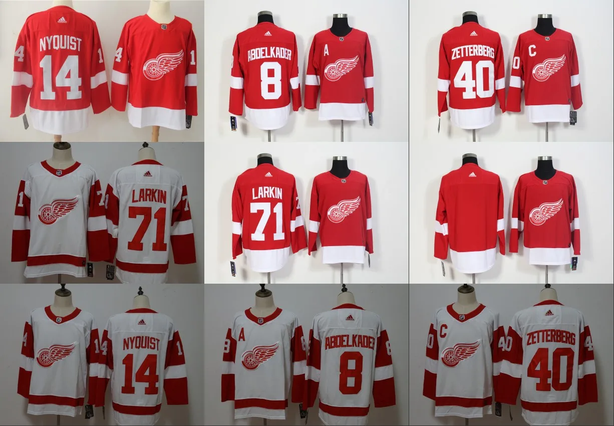 Трикотажные изделия с вышивкой Detroit Dylan Larkin Henrik Zetterberg Justine Abdelkader