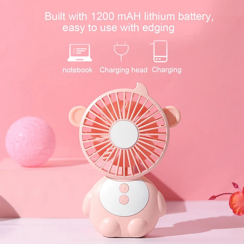 Горячий настольный вентилятор в форме обезьяны Мини Usb портативный вентилятор с ночным светильник розовый