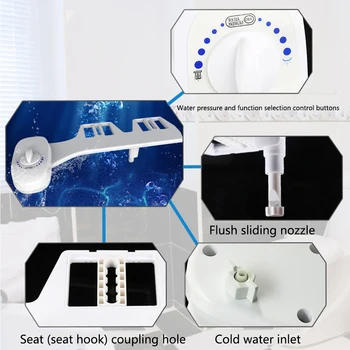 

For Women Adjustable Control Knob ABS Toilet Faucet Bidet Easy Install Non Electrtic Cold Water Single Sprinkler Detachable