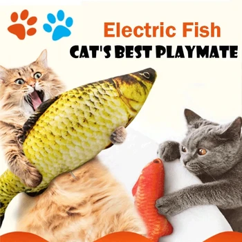 

USB Charging Electronic Plush Fish Cat Toys Imulation Fish Jumping Fish for Pet Interaction