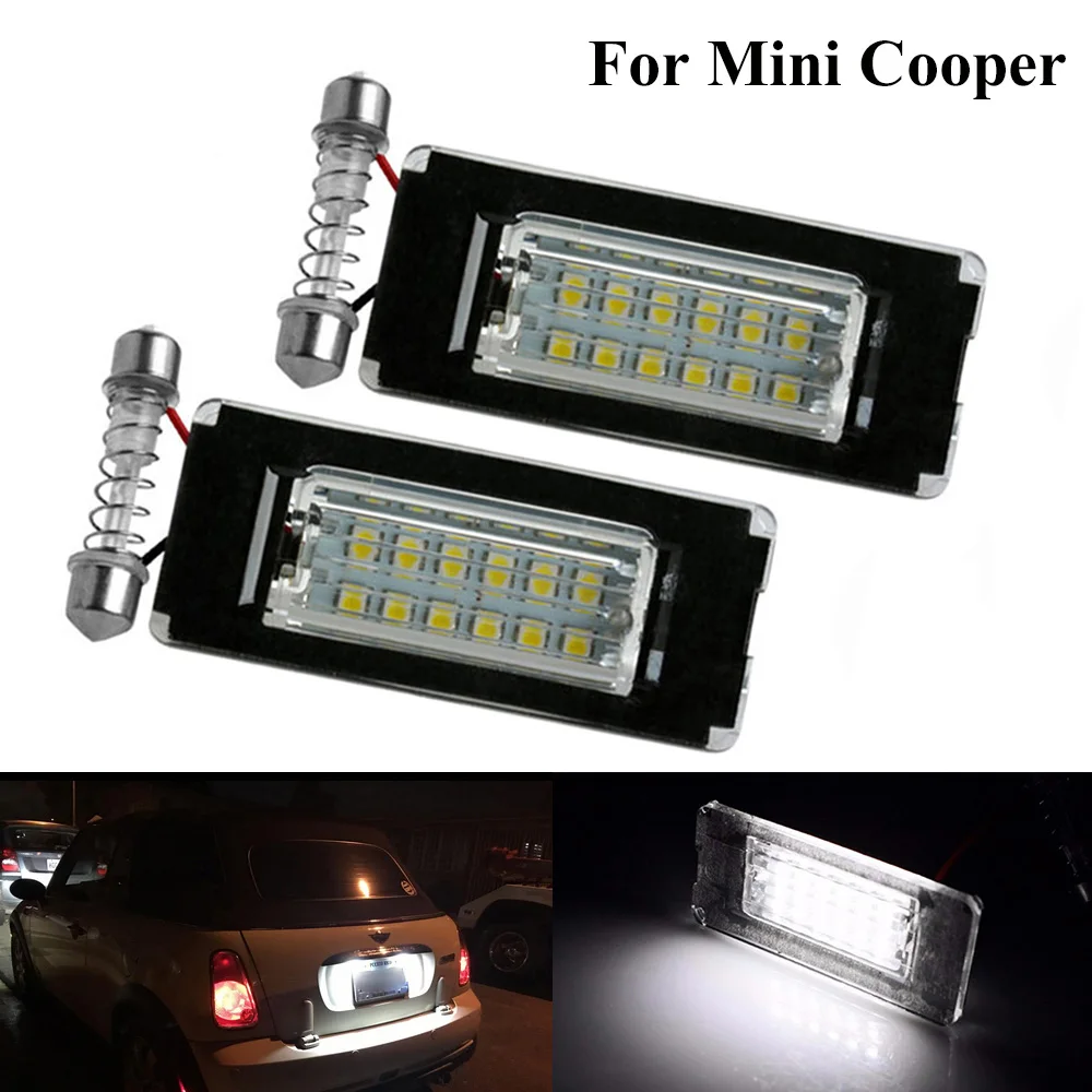 

2 pcs LED Auto License Plate Light Lamp No Error number plate lights car accessories for BMW Mini Cooper R56 R56 R57 R58 R59