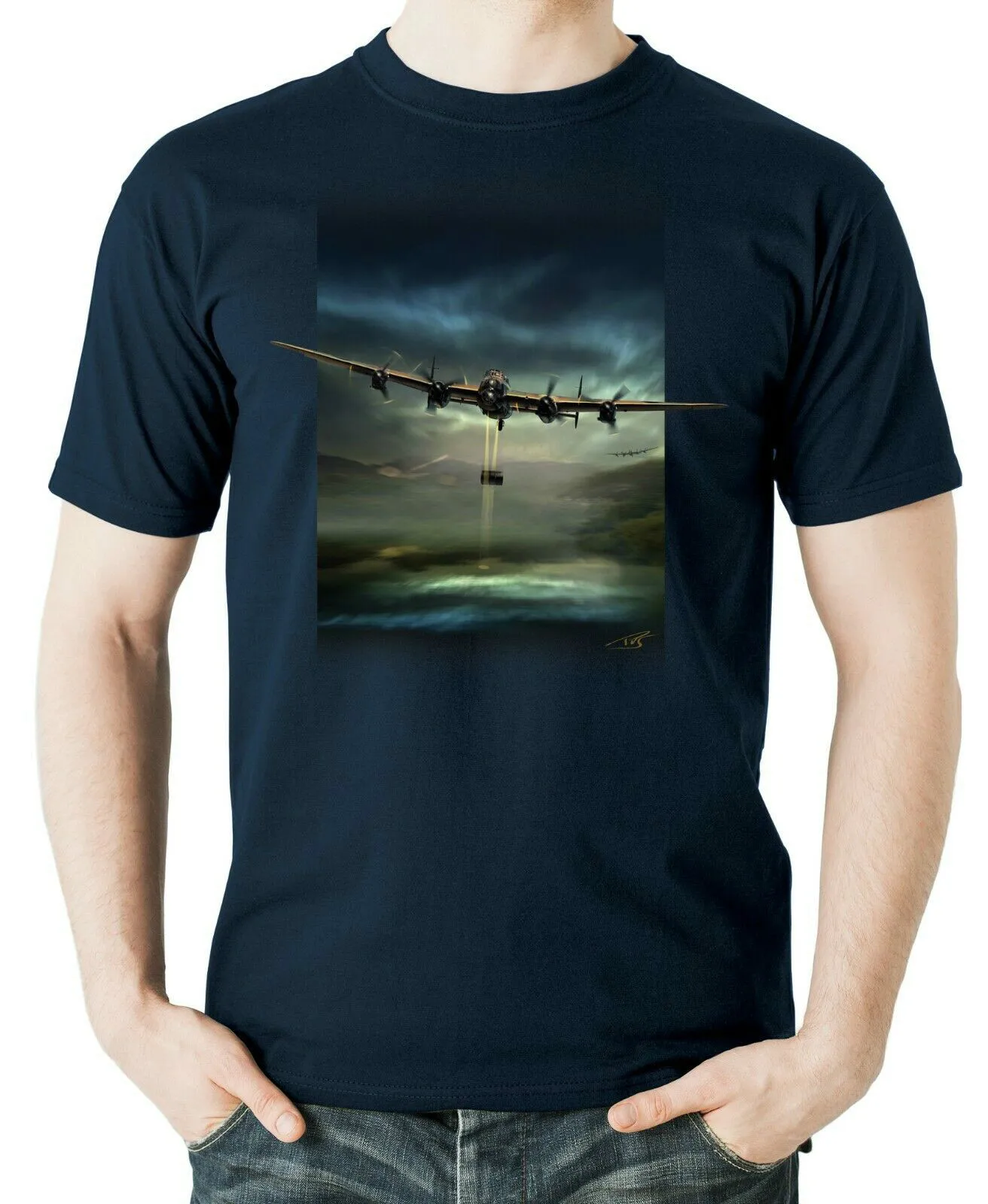 

Dam Buster Lancaster Heavy Bomber T-Shirt Aviation Themed Summer Cotton Short Sleeve O-Neck Men's T Shirt New S-3XL