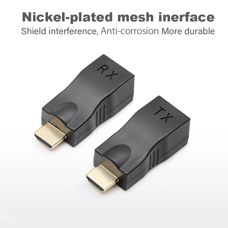 HDMI Extender Compatible to RJ45 4K 3D HDTV 1.4 Up to 30M Over Cat 5E/6 Network LAN Ethernet Adapter