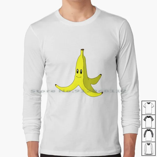 Escorregadio banana t camisa 100% algodão banana amarelo bonito kart comida  wii ps4 jogo de vídeo frutas meme videira viral adequado retrocesso -  AliExpress