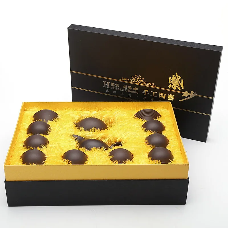 

Customizable Logo Business Gift Manufacturers Yixing Raw Ore Clay Kung Fu Tea Set Wholesale Top Grade Gift Box Special Offer