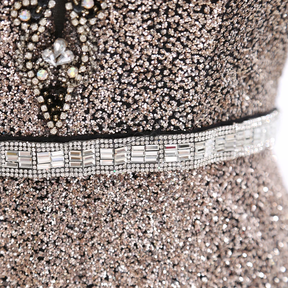 MACloth серое платье-футляр с круглым вырезом длиной до пола, длинное платье из тюля с кристаллами, платье для выпускного вечера M 267260 распродажа