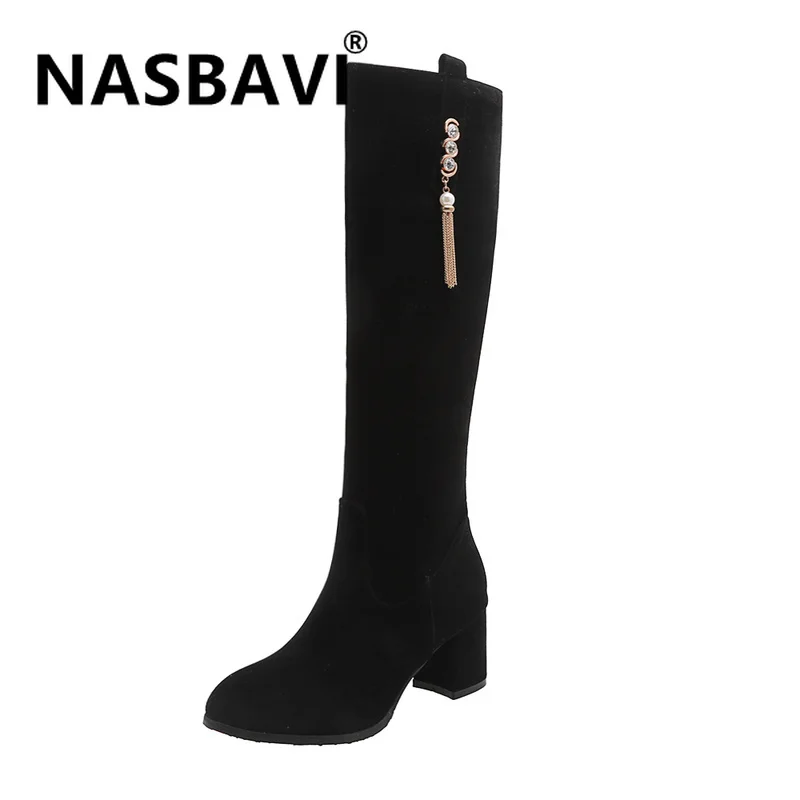 

2019 New Women Boots Ladies Fashion Retro Over Knee Increased Wedges Shoes Long Tube tassel Boots Female Shoes