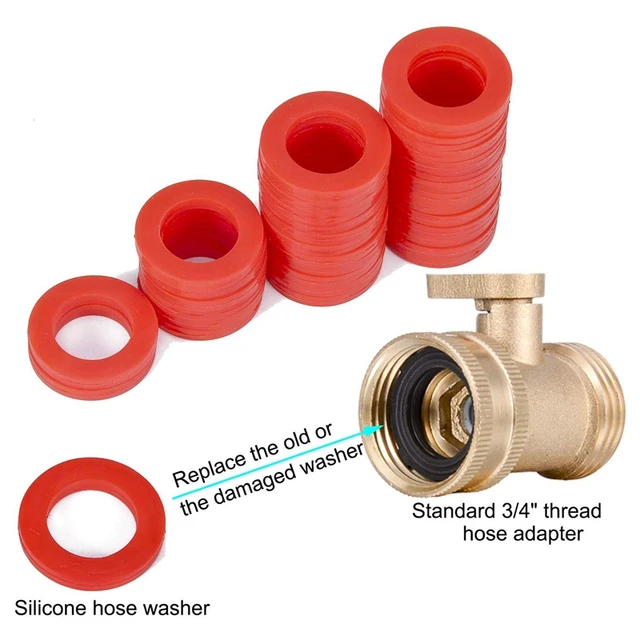 Wsfs Forró Kültéri Kerti Tömlő Szilikon Mosó Tömítés, 90Db Piros O-Gyűrűk Tömítés Kombinált Csomag 3/4 Hüvelykes Tömlőhöz - Image 4