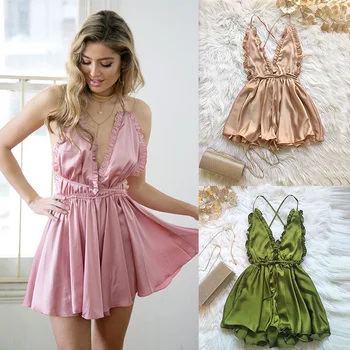 

Fashion Women Sexy Sleepwear Style Jumpsuit Rompers Clubwear Playsuit Trousers 3 color