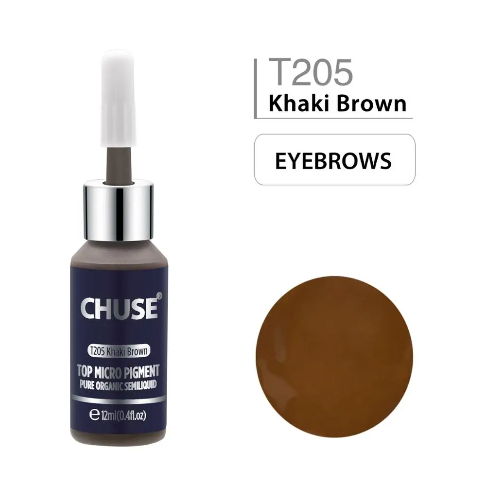 CHUSE T205 хаки коричневый микроблейдинг Микро Пигмент Перманентный макияж чернила