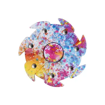 

Durable Colorful Brilliant Body Funny Relieving ADHD Sufferer Anxiety Stress Reducer Finger Toy Seven Leaves Hand Spinner