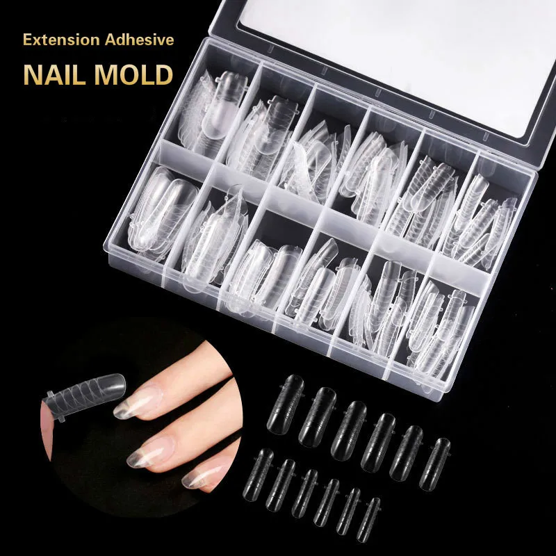 

False Nails Fake Acrylic Nail Tips UV Gel Ultra Flexible Reusable Nail Art Manicure Tools Clear Rapid Extension Fingernails 120p