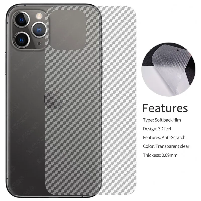 3D Soft Carbon Fiber Screen Protector for iPhone-11-Pro Max Sticker Back Film Tempered Glass for iPhone 11 Pro Glass Film