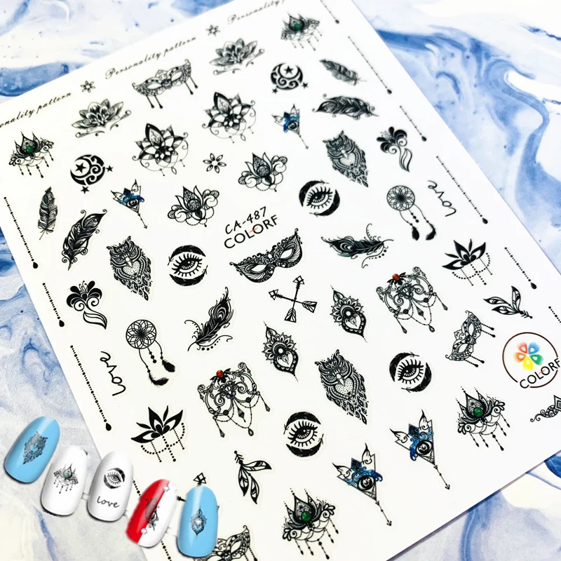 Newest CA sereis CA 481 Rose butterfly 3d nail art sticker nail decal stamping export japan 5