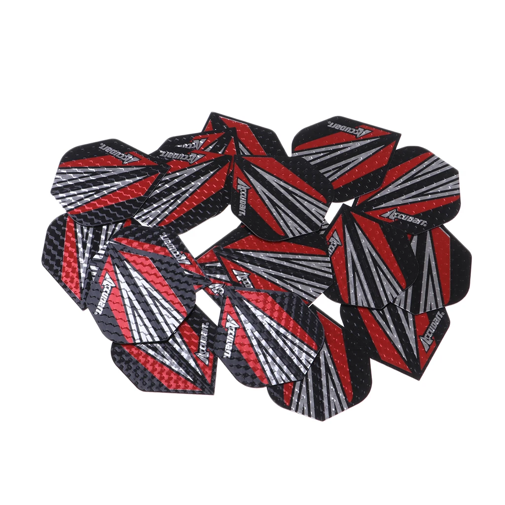 MagiDeal 20pcs Dart Flights Standard Geometric Patterns Darts Flights Protectors for Steel / Soft Tip DIY Darts Accessories