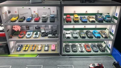 1:64 Underground Parking Lot  4 Layers Display Cabinet For Model Car Storage Box Scene Decoration 3