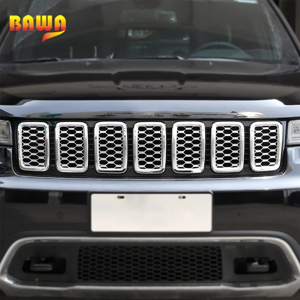 BAWA гоночные решетки вставки сетки Вентиляционное кольцо для Jeep Grand Cherokee- ABS Передние декоративные решетки крышки для Grand Cherokee