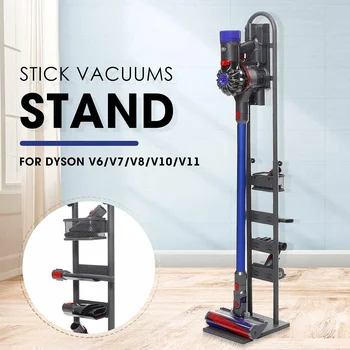 

Vacuum Cleaner Storage Basket Rack Steel Stick Stand Home Tool Organizer Holder For Dyson V6 V7 V8 V10 V11 Cleaner Freestanding