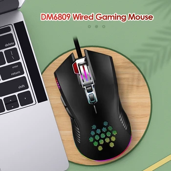 

Office Gaming Mouse Laptop 3200dpi Mice Wired RGB DM6809 Lightweight Computer for Office Caring Computer Supplies