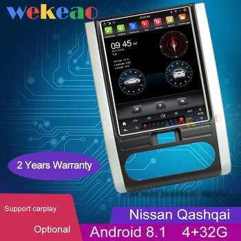 

Wekeao 10.4" Vertical Screen Tesla Style 1 Din Android 8.1 Car Radio Automotivo For Nissan Qashqai Car Dvd Multimedia Player 4G