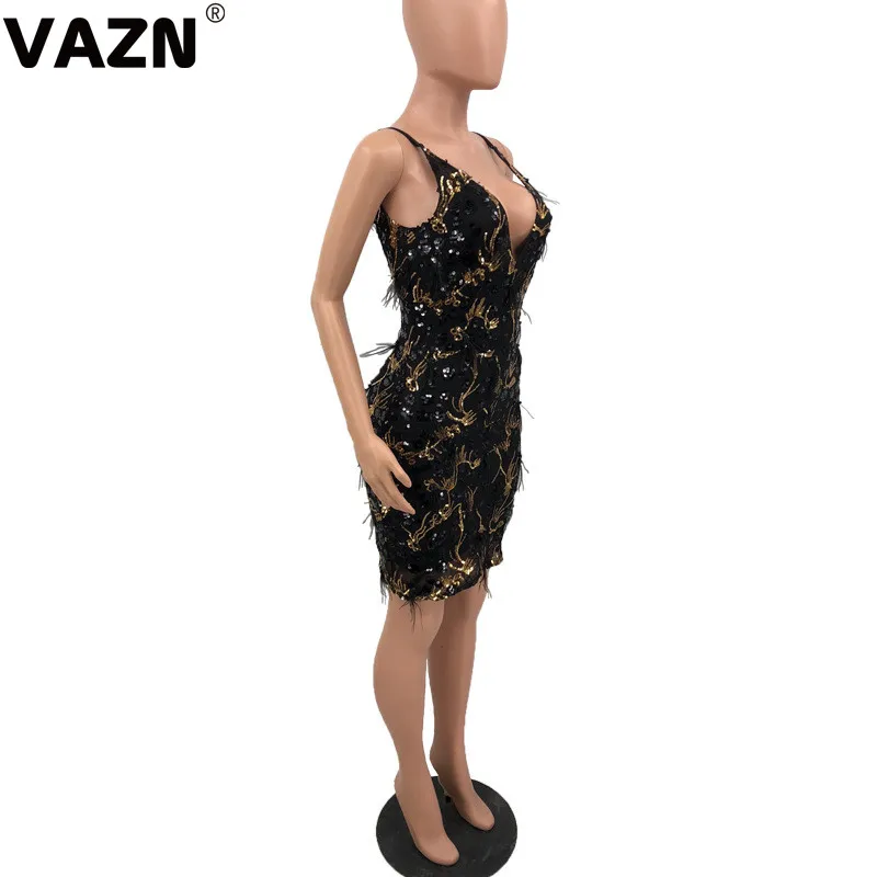 VAZN, новинка, сексуальное, неопрятное, сексуальное, Клубное, тяжелое, ИНДУСТРИАЛЬНОЕ, на бретельках, с открытой спиной, однотонное, для женщин, с высокой талией, тонкое мини-платье