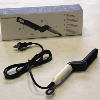 

Men Quick Beard Straightener Styler Comb Multifunctional Hair Curler Show Cap Tool Electric Heating Hair Brush