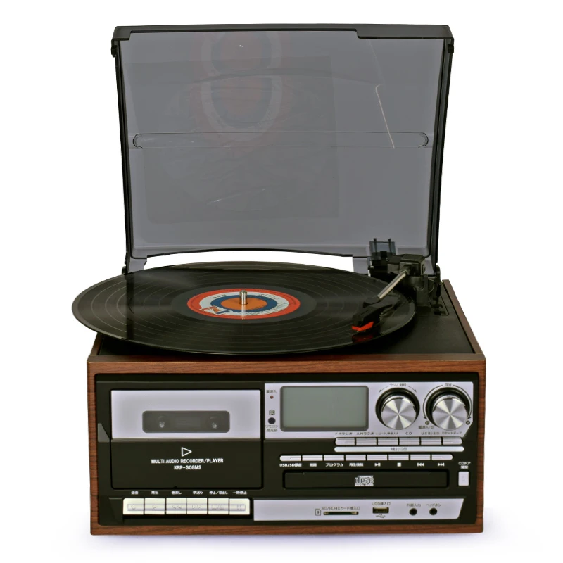 3 Speed Bluetooth Vinyl Record Player Vintage Turntable ...