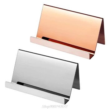 

High-End Stainless Steel Business Name Card Holder Display Stand Rack Desktop Table Organizer 2 Colors Jy21 20 Dropship