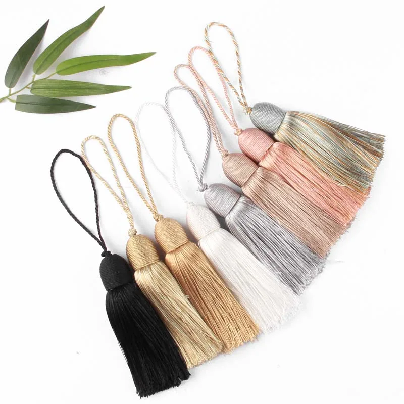 Description Picture 3 of item2Pcs Hanging Rope Tassels Craft DIY Sewing Fringe Braided Key Tassel Trim Decor Cabinet Pendant Embellish Curtain Accessories