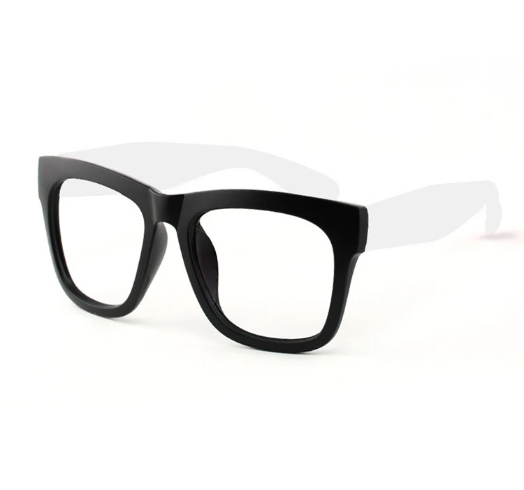 Cubojue(без линз) оправа для очков для мужчин и женщин, поддельные очки для мужчин и женщин, большие толстые PC очки, черные винтажные Ретро большие - Цвет оправы: black white