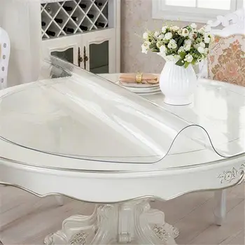 

Transparent PVC Tablecloth Waterproof Square Round Table Cover Scratch-resistant Oil-proof Heat-resistant Protective Tablecloth