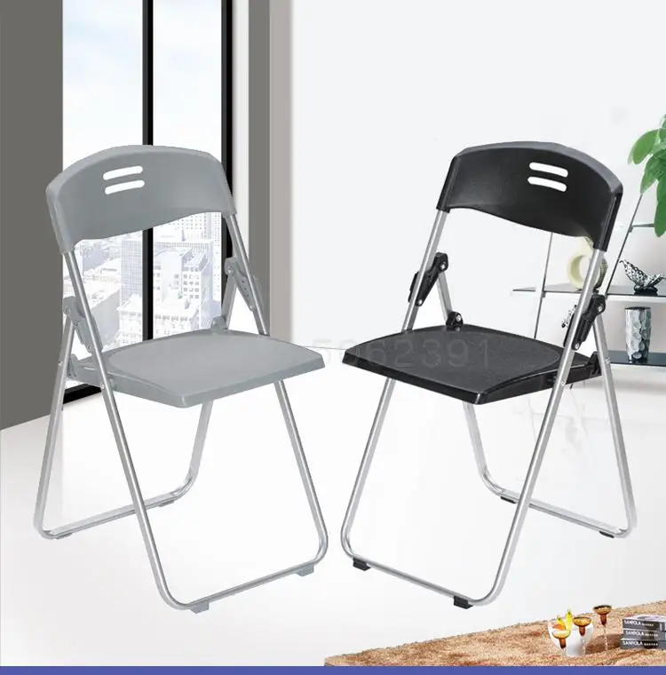 Simple Foldable Chair Household Office Conference Training Student Computer Plastic Stool White |