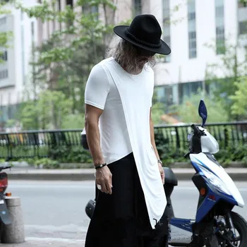 

student half sleeve cotton round neck t-shirt male New tide brand hip hop trend loose