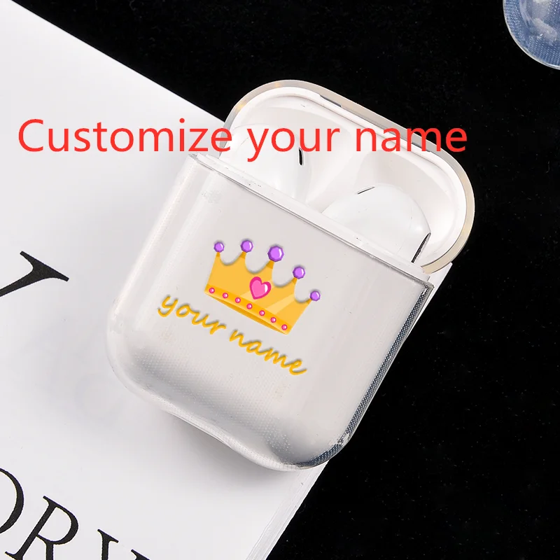 

Custom Name Case for Airpods Case Personality Airpods Cover DIY Customized Letters Hot Princess