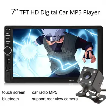 

7018B 2 DIN 7 Inch Car Bluetooth Audio In Dash Touch Screen Car Audio Stereo MP3 MP5 Player USB