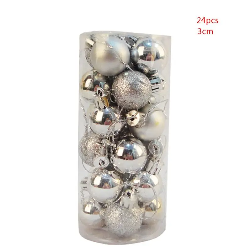 

24ct Assorted Christmas Balls Ornament for Xmas Trees Parties, Holiday Decor