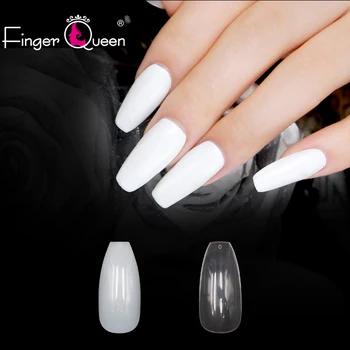

Long Short Stiletto Coffin Fake Nails 100pcs/box Clear Natural Nail Tips Press On Nail Full Cover/Half Cover False FQ001