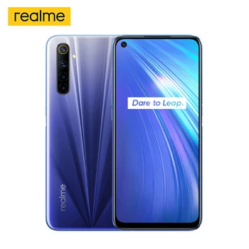 

Realme 6 Android 10 Smartphone 4GB 128GB 6.5" Full Screen 90Hz Display Helio G90T Octa-Core 64MP Camera 4300mAh NFC Cellphone