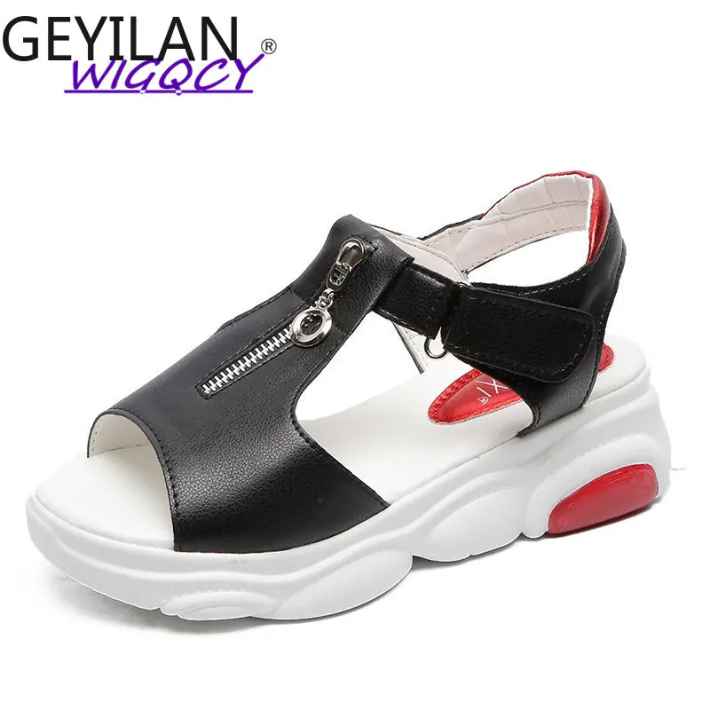 

2019summer women sandals Platform wedges Peep Toe Hook loop flat sandals Zipper summer shoes Open toe Mixed Colors sandals women