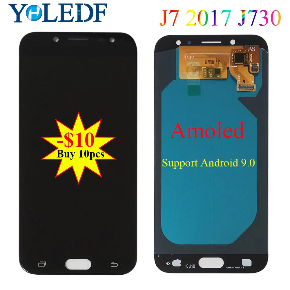ЖК-дисплей Super AMOLED для Samsung Galaxy J7 Pro 2017 J730 J730F сенсорная панель дигитайзер в сборе