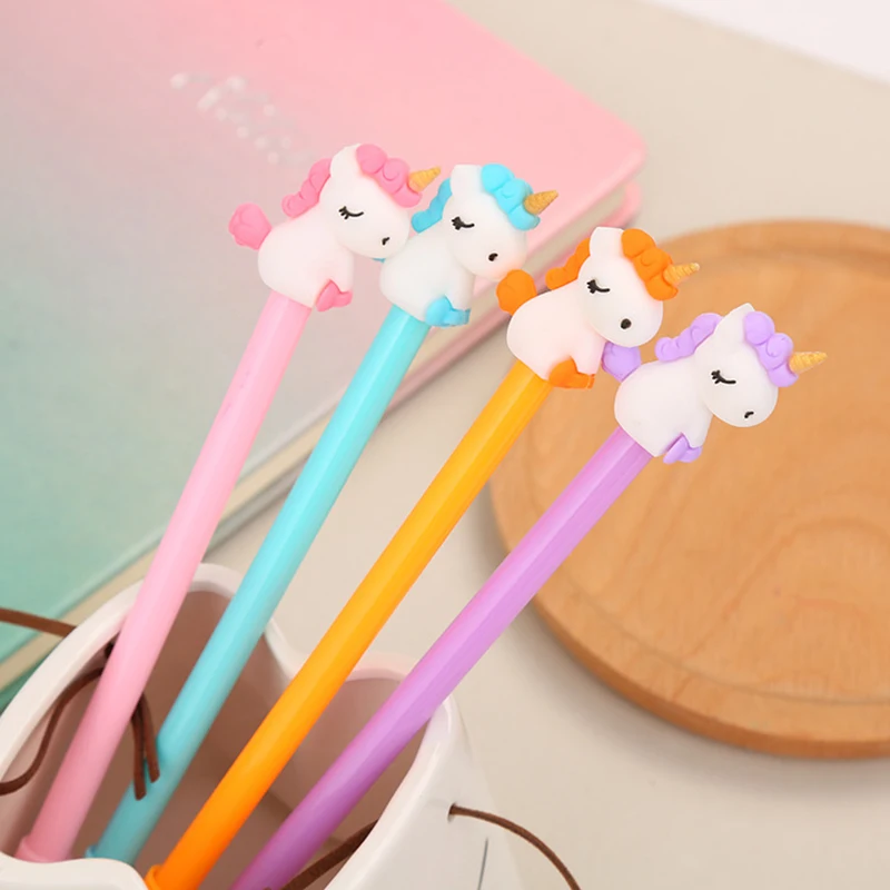 1Pcs Cute Unicorn Gel Pen for Smooth Writing Black Ink 0.5mm Stationery School Supplies | Канцтовары для офиса и дома