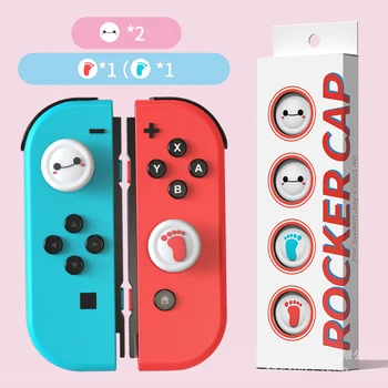 

Cute Pattern Thumb Grip Caps Silicone Rocker Caps JoyCon Joystick Cover Shell 3D Feet Button Cap Nintendo Switch Accessores