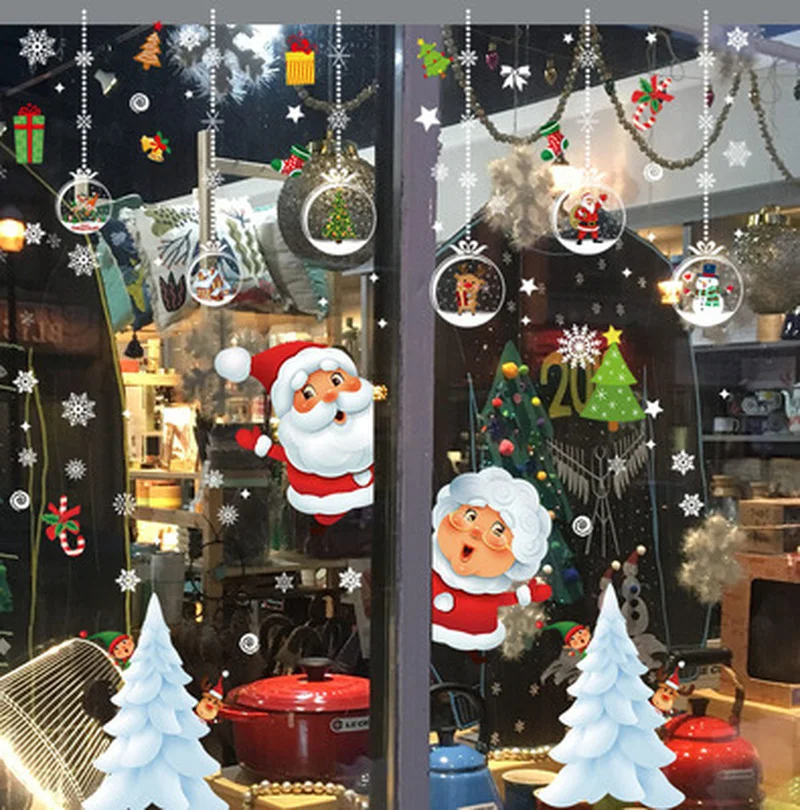 

Vrolijk Kerstfeest Muurstickers Diy Snowflake Muurstickers Pvc Raamstickers Xmas Navidad Ornamenten 2021 Nieuwjaar Natal Noel